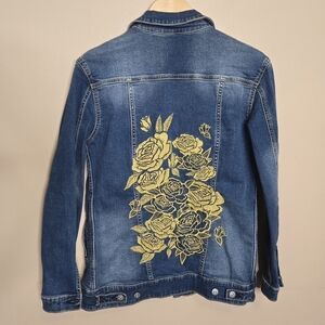 LuLaRoe Embroidered Floral Jean Jacket